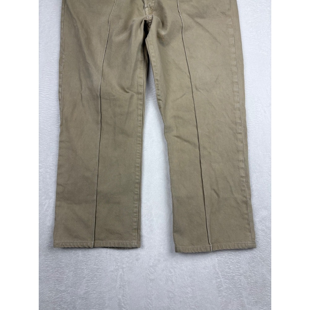 Levis‎ 501 Original Fit Jeans Mens 44x32 Tan Khaki Chino Pants Split Y2K Hem - Picture 4 of 12